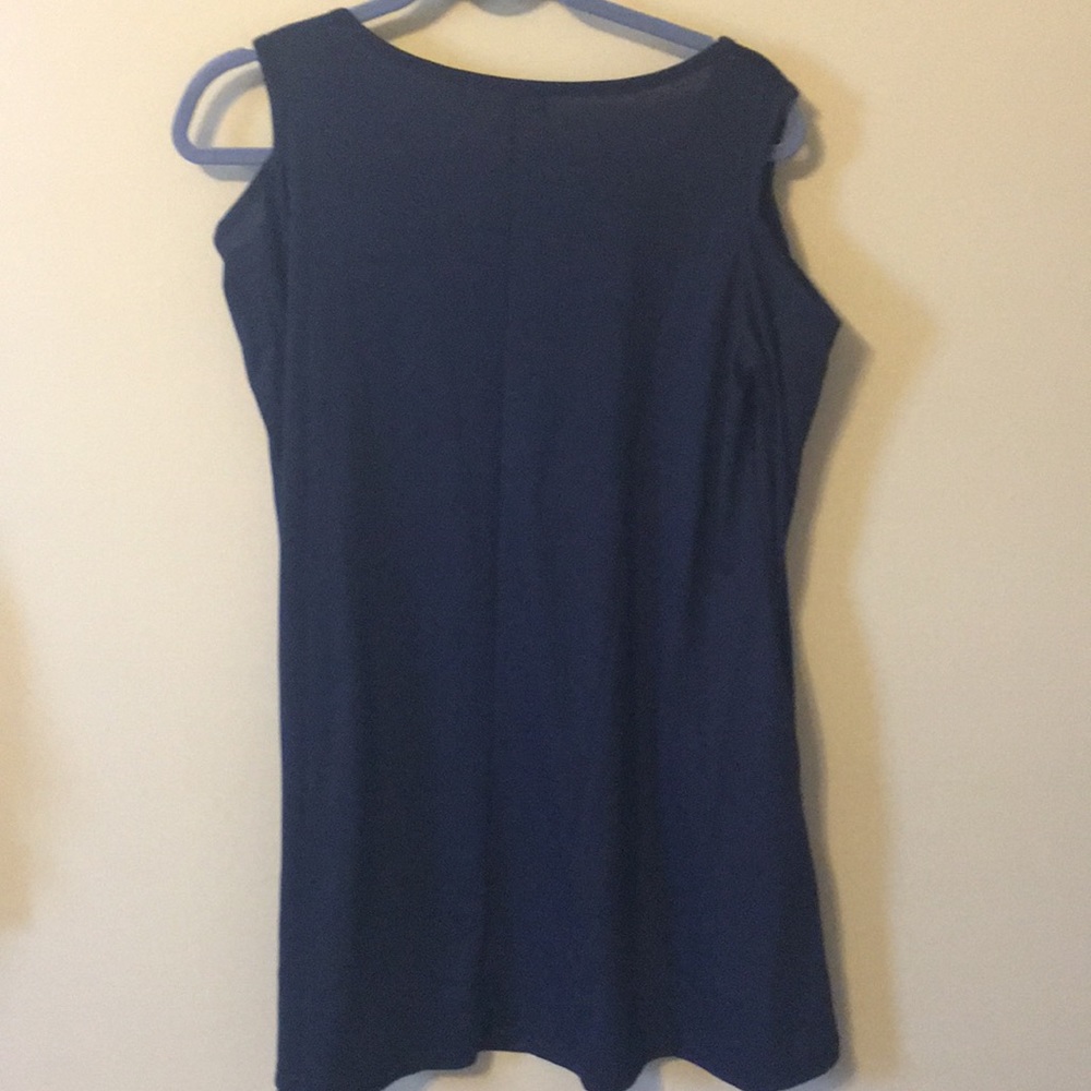 Blue Cold Shoulder Long Sleeved Dress - Picture 3 of 3